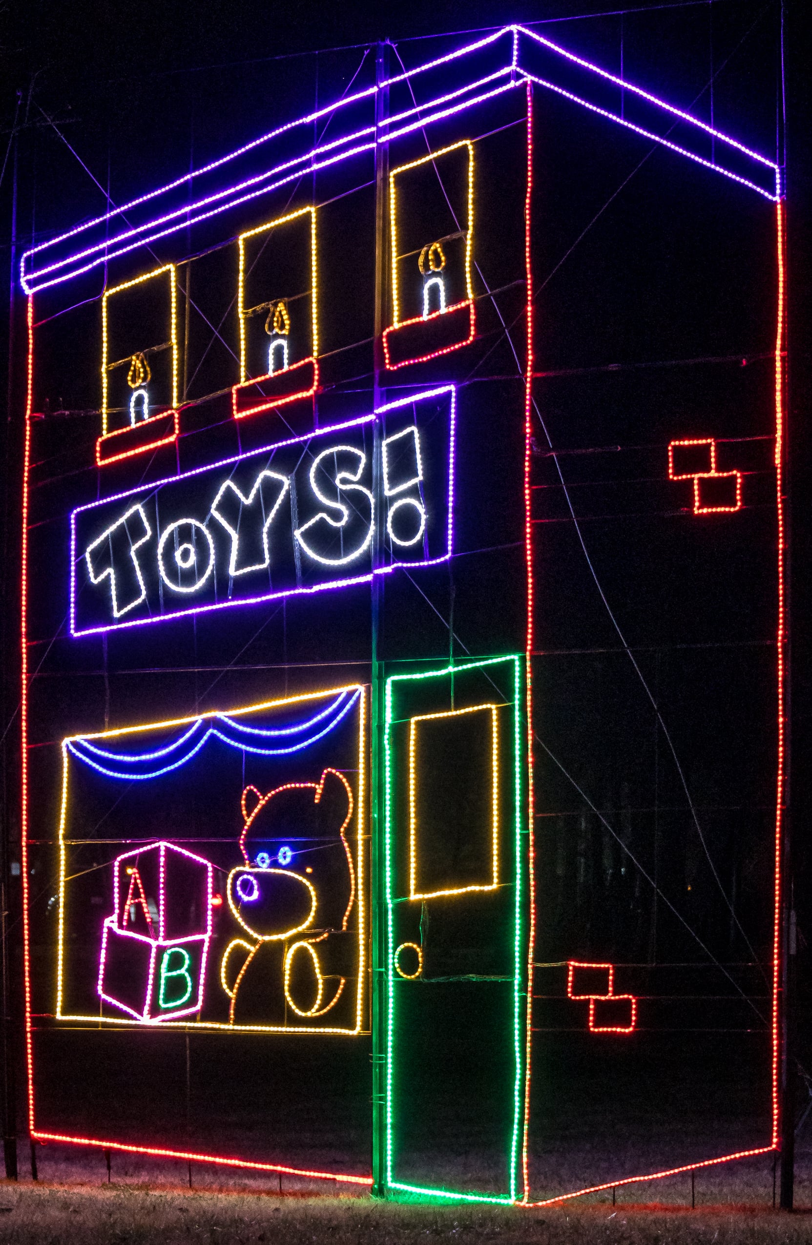 Toy shop Christmas light display at Lights of Joy in Branson