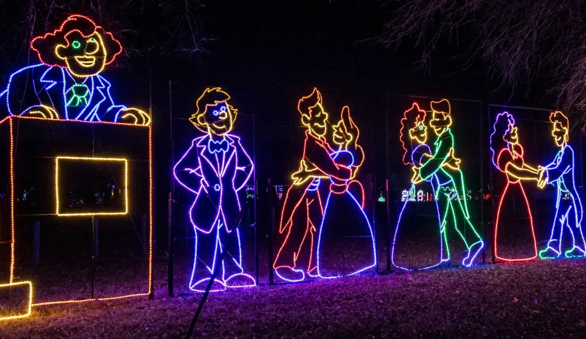 Christmas Carol themed light display at Lights of Joy in Branson, Missouri