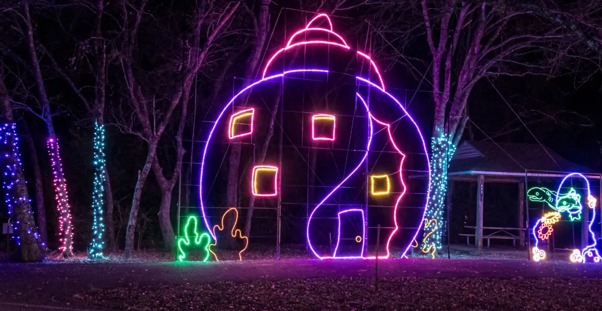 Christmas Under the Sea light display at Lights of Joy Christmas Drive-Thru in Branson